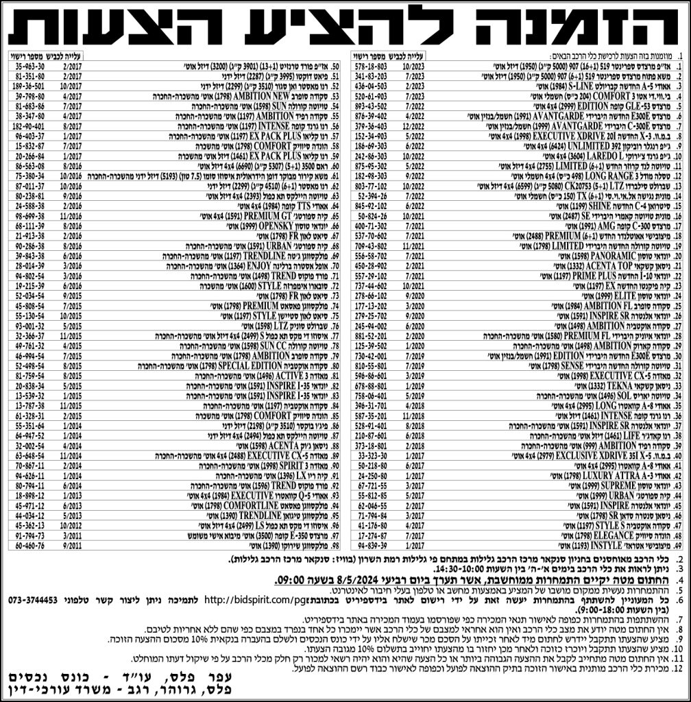 הזמנה להציע הצעות