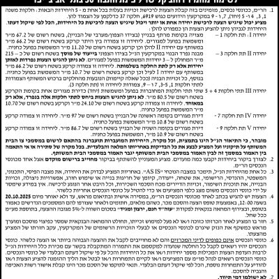 הזמנה להציע הצעות לרכישת נכסי מקרקעין המשמשים בפועל למגורים בבניין ייחודי הידוע בכינויו 'בית ווילסון'- מבנה לשימור מחמיר רחוב קלישר 9 פינת התבור 30 בתל-אביב-יפו